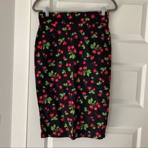 Pinup Couture Cherry Print Pencil Skirt